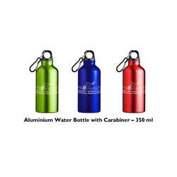 Aluminium Water Bottle with Carabiner – 350 ml